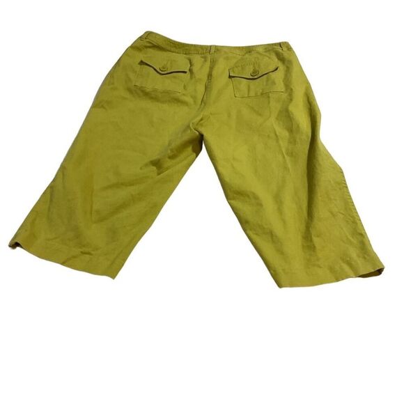 Talbots Women's Yellow Capri Pants Side & Back Pockets Zip Closure Casual - Picture 4 of 7